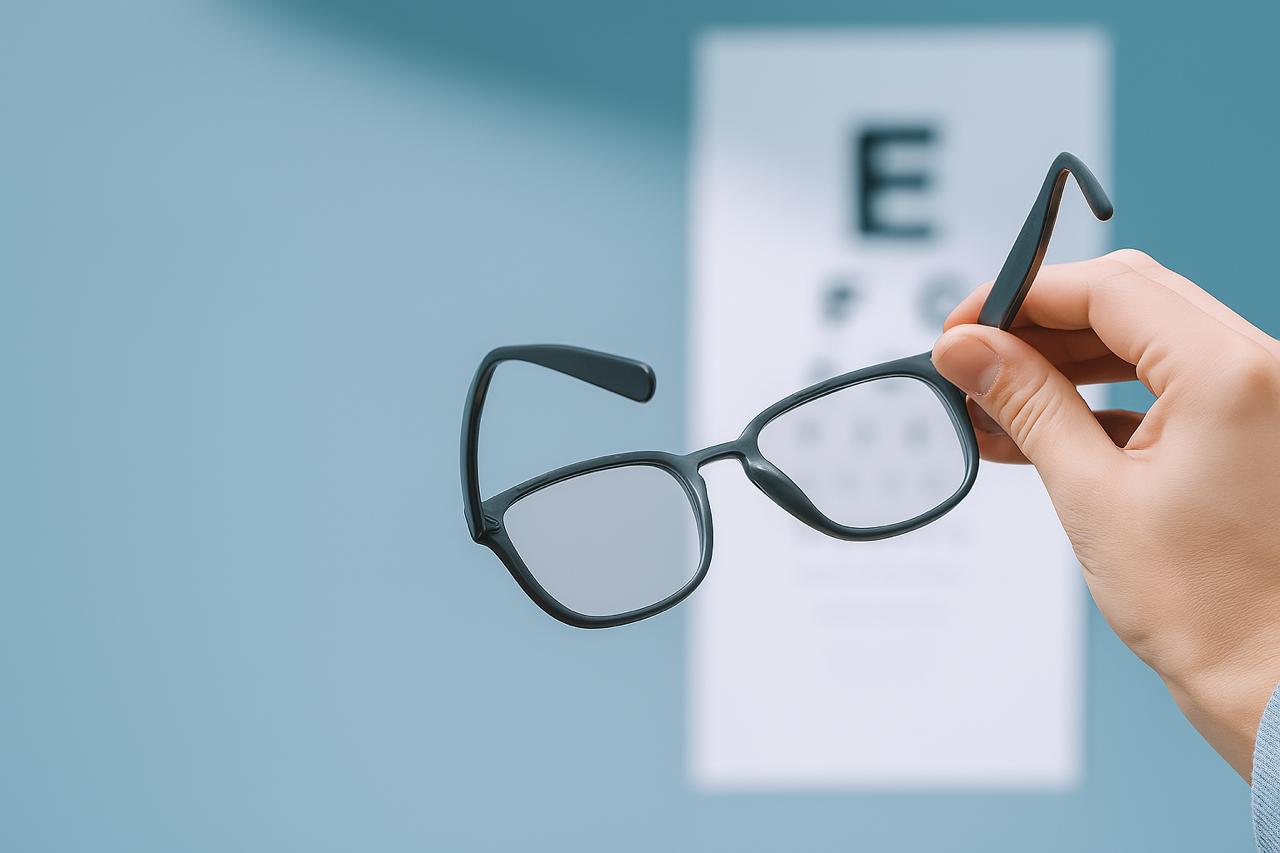 A pair of stylish eyeglasses