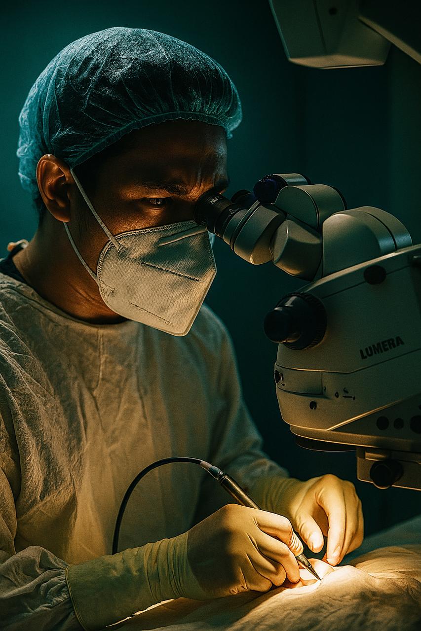 Dr. Jomel Lapides operating on a patient